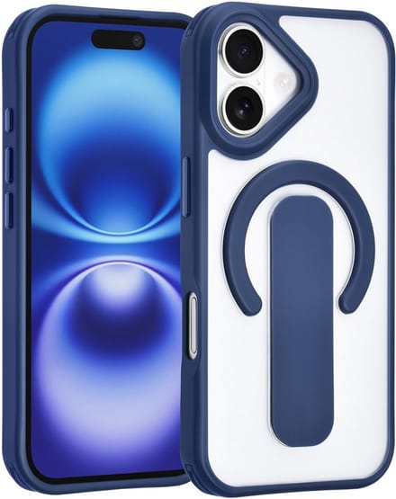 TUNIQ Anti-shock Back cover voor iPhone 17 - Ingebouwde Ringstand - Blauw