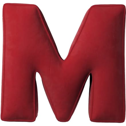 Kussen letter m Yellow Tipi Posh Velvet