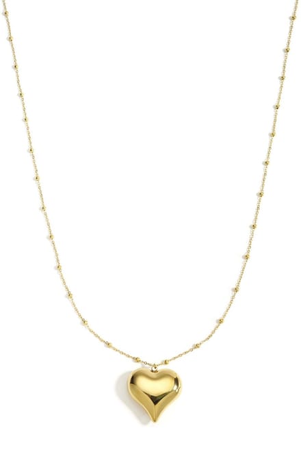 Bijoutheek Collier Lang Balletjes Bol Hart Goud