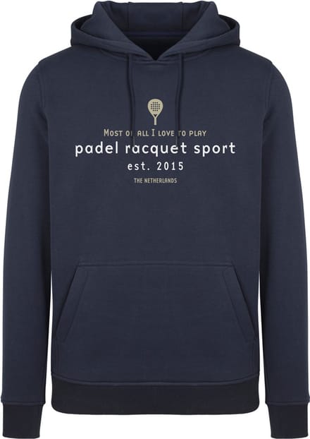 Donkerblauwe unisex padel hoodie