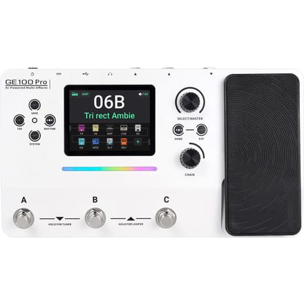 Gitaarpedaal Multi-effecten Processor 3,5 Inch Kleurenscherm RGB Verlichting AI Adviseur 150 Voorkeuzes Looper Drumcomputer BT black