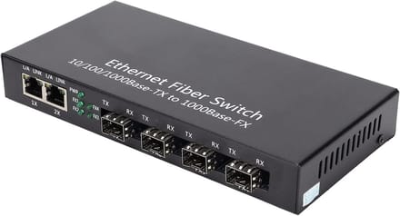 Gigabit Ethernet Netwerk Switch Media Converter 4 Glasvezel 2 Poorten