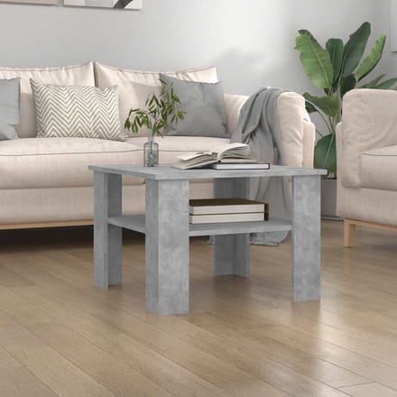 vidaXL - Salontafel - 60x60x42 - cm - bewerkt - hout - betongrijs