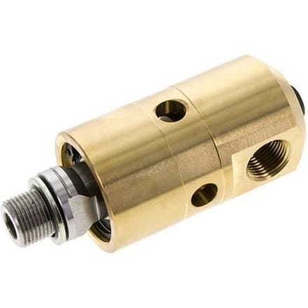 Draaidoorvoer G3/8'' Binnendraad X G3/8'' Buitendraad Linkshandig Messing 50bar