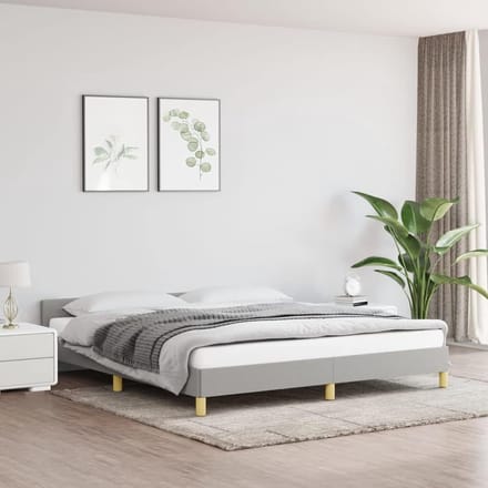 Bedframe met hoofdeinde - Slaapmeubel - Rustgevende slaap - Robuuste steunpoten - 180 x 200 cm - Lichtgrijs