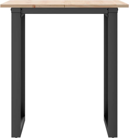 vidaXL - Eettafel - O-frame - 70x70x75 - cm - massief - grenenhout - en - staal