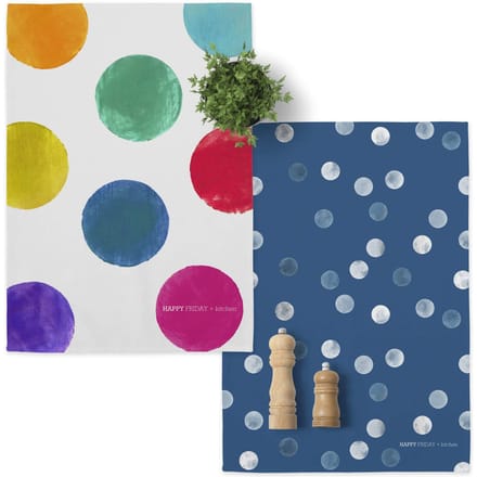 Set van 2 theedoeken Confetti | Happy Friday