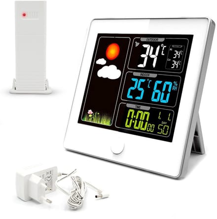 Weerstation met Kleurenscherm en Buitensensor