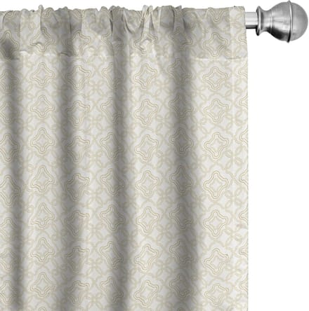ABAKUHAUS Ivoor Rokoko Gordijnen – 2x75x245 cm – Microvezel – Halfdonker