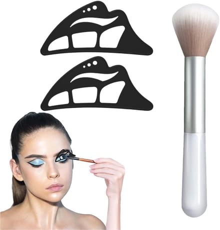 Oogschaduw en Eyeliner Sjablonen Set, Herbruikbare Silicone Tools met Make-up Kwasten voor Perfecte Look