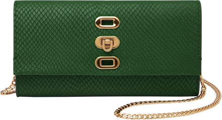 FOSSIL Leren Schoudertas Penrose Wallet Medium Green Groene