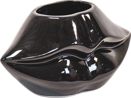 Housevitamin Lips Don't Lie Vaas - Bloempot Zwart -21x19x11cm - Design - Eyecatcher