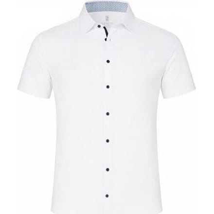 Desoto Overhemd Solid Color Short Sleeve Casual Kent Wit / male