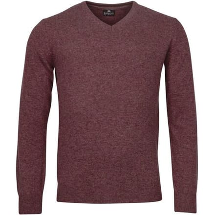 Baileys Trui V-Neck Lambswool Uni Color Single Knit Cerise / male
