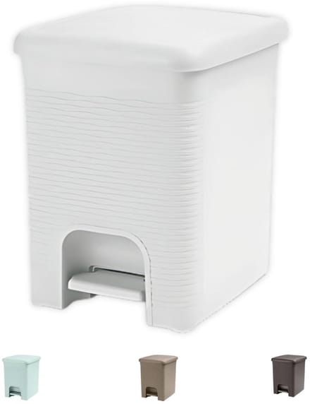 Pedaalemmer - Prullenbak Deksel - Hygiënisch Afval - Handsfree Openen - 16 Liter - Wit