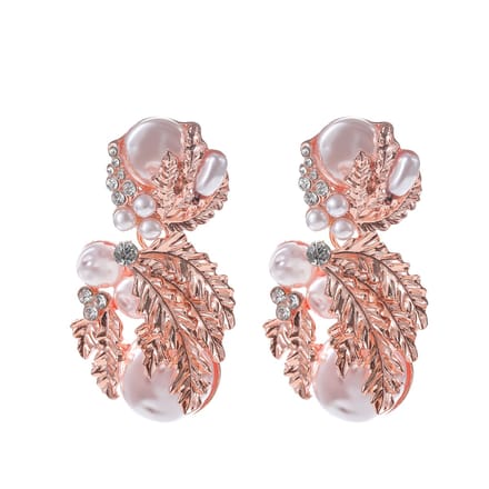 Fliex - oorbellen - parels - rosé goud - statement
