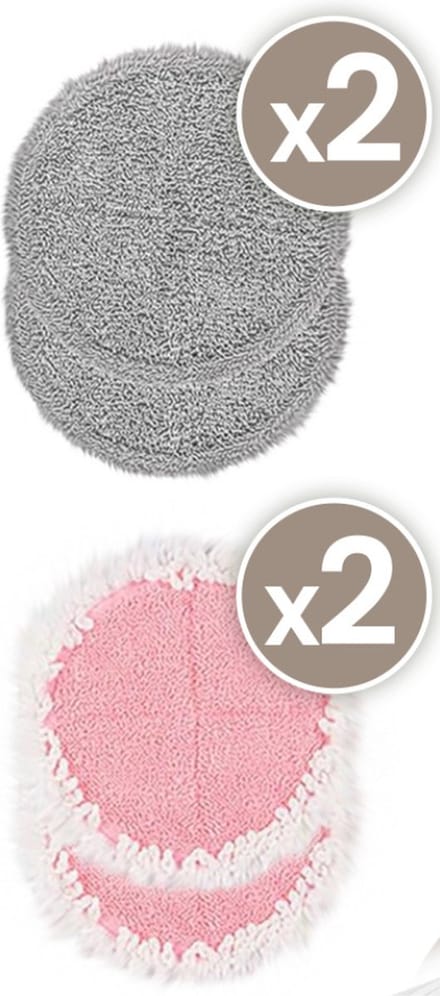 Elektrische Dweil Navullingset geschikt voor GoScrub® - Navulligset 4 st - Navullingset Dweilpads