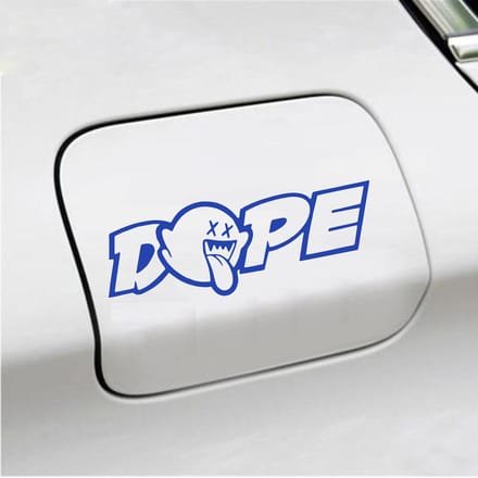 Bumpersticker - Dope - 7 X 20 - Blauw