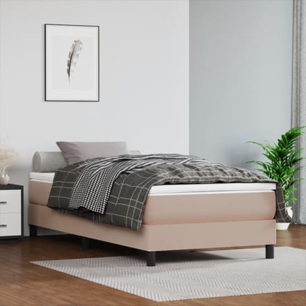 vidaXL - Pocketveringmatras - medium - 120x190x20 - cm - kunstleer - cappuccinokleurig