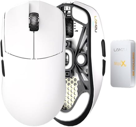 Lamzu Maya X - Gaming Muis - Ultra Lichtgewicht - 47 Gram - 30K DPI - Wireless - 8K polling - Draadloos - Wit