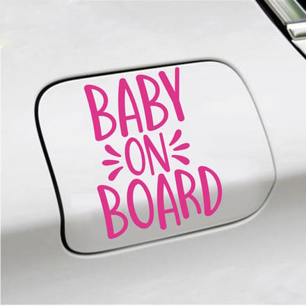 Bumpersticker - Baby On Board - 13 X 10 - Roze