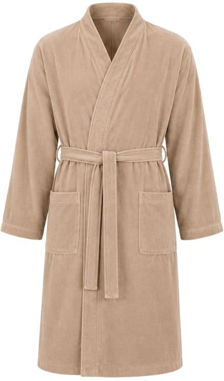 Badjas Katoen Kimono - Dames & Heren - beige - S/M