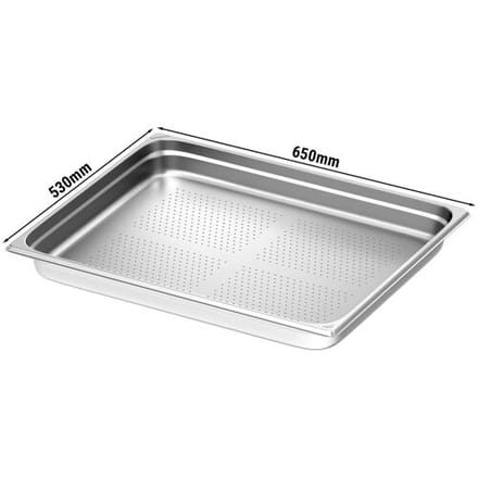 GGM Gastro (6 stuks) RVS GN-bak GN 2/1 - geperforeerd - Diepte: 65mm zilver