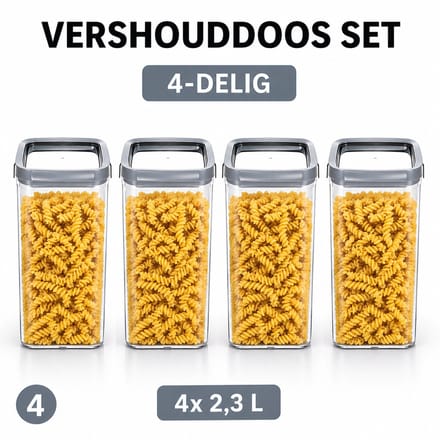 Curver - 4x Vershouddoos van 2,3 L - Dry Food Storage