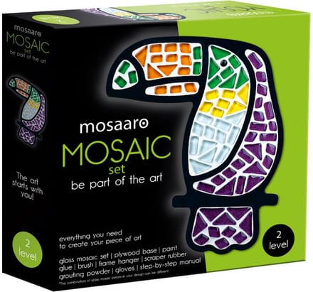 Mosaaro mozaïek knutselset toekan DIY creatief speelgoed glas.