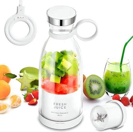 BORVAT® - Witte Draadloze Blender To Go | Smoothie Maker voor Onderweg - Draagbare Mini blender