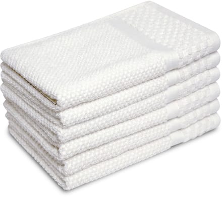 PHLOX Soft Popcorn Gastendoekjes 30x50 cm - Set van 6 - 100% Katoen 500 g/m2 - Wit