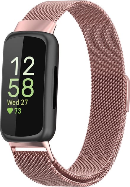 Milanees bandje - geschikt voor Fitbit Inspire 3 - rosekleurig