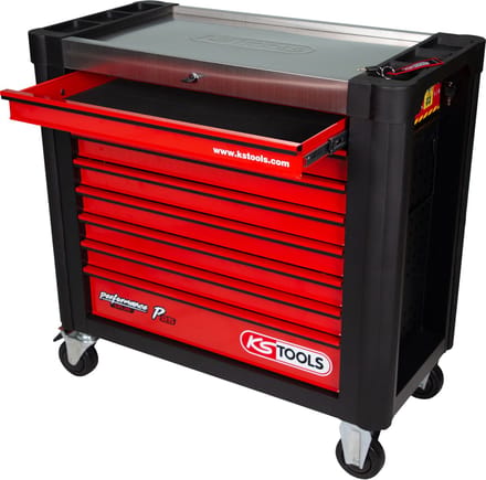 KS Tools 873.3008 Werkplaatswagen Plaatstaal Kleur (specifiek): Zwart, Rood