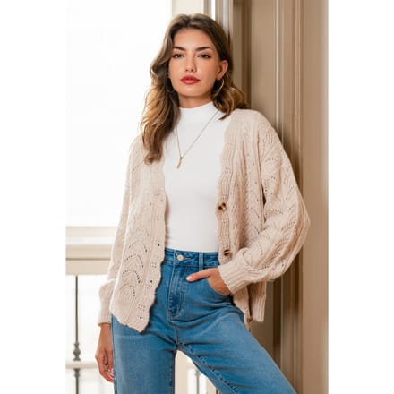 Extra comfortabele beige cardigan