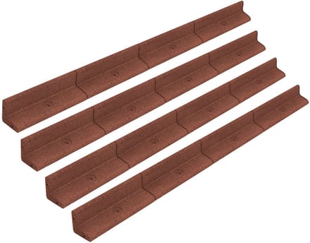 4,8 m flexibele gazonrand - 4x1,2 m - terracotta - rubber