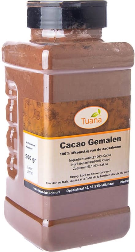 Tuana Kruiden - Cacao Gemalen - Strooibus 450 Gram - GP-C-0001