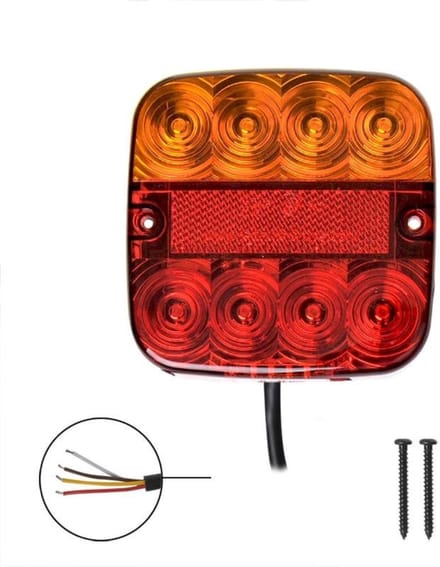 ProPlus Multifunctioneel achterlicht - 8 LED - 5 functies - waterdicht - 107 x 107 mm - 12V