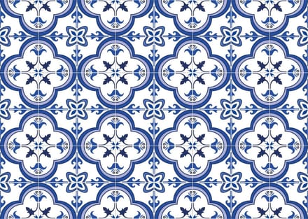 Placemat vinyl | Blauwe Tegels | 6 stuks