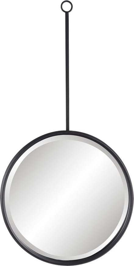 Clayre & Eef Wandspiegel 40*3*77 cm Zwart Ijzer Grote Spiegel Muur Spiegel