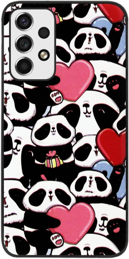ADEL Siliconen Back Cover Softcase Hoesje Geschikt voor Samsung Galaxy A73 - Panda Hartjes