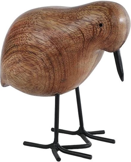 Sculptuur kiwi speelgoed decoratief mango hout multicolor 15x7,5x11,5cm.