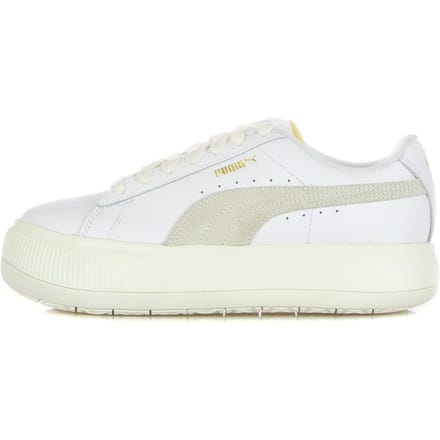 Lage schoen dames suede Mayu' leer wit/marshmallow