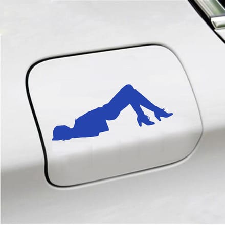 Bumpersticker - Dame  - 6,4 X 18 - Blauw