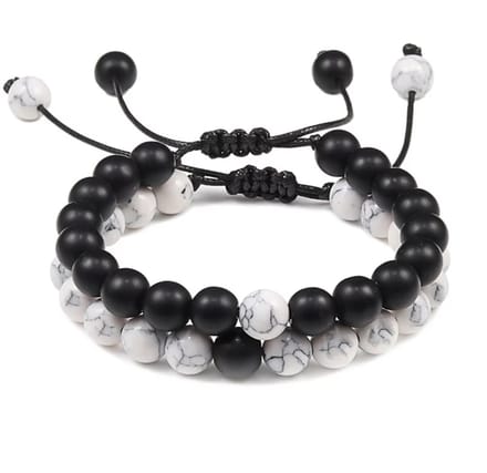 Koppelarmbanden Set - Zwart & Wit - Vriendschapsarmbanden - EmmyRovi