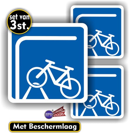 Jerma - Overdekte Stalling - Sticker - Set 3 st - 15 x 15 en 2 van 10x10 cm - Weerbestendig - Vinyl