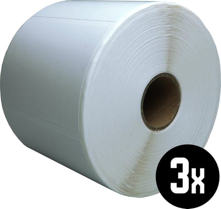 DULA Compatible Zebra Labels 70x50mm - 1000 etiketten per rol - kern 25mm - Wit - Permanent - 3 rollen