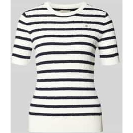 Gebreid shirt met Ronde hals en Labelstitching