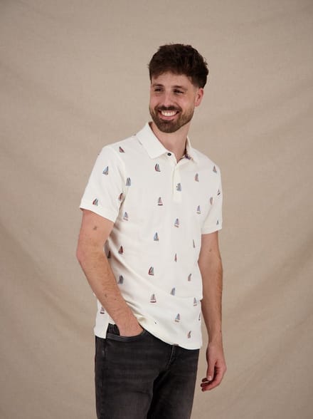 A Fish Named Fred Polo Sailing Boats Off-White (33.308 - 101)