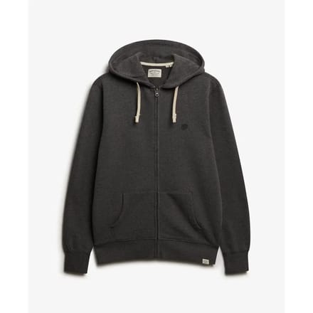 Superdry Monogram Geborduurde Zip Hoodie Dark Grey Grootte: XL