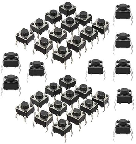 200 stuks microtoetsen - Tactiele Drukknoppen en Microschakelaars - Compact 6 x 6 x 5 mm